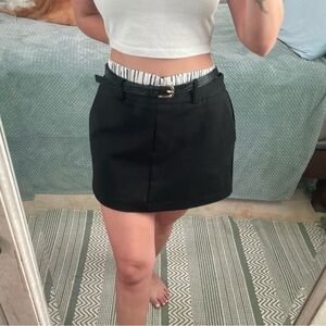 NWT Zara Black Mini Skort with Belt